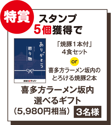 特賞　喜多方ラーメン　選べるギフト